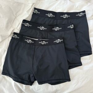 Set of 3 Procadmus Women's Black Spandex Sports Shorts Size M